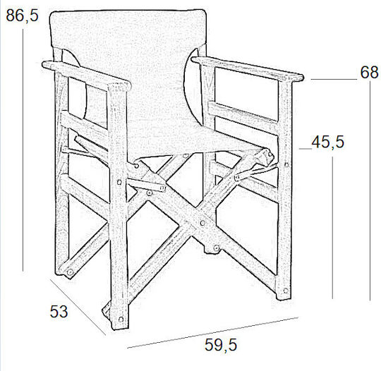 Director's Chair Wooden Torino Wulnat / Black 59x51x85cm