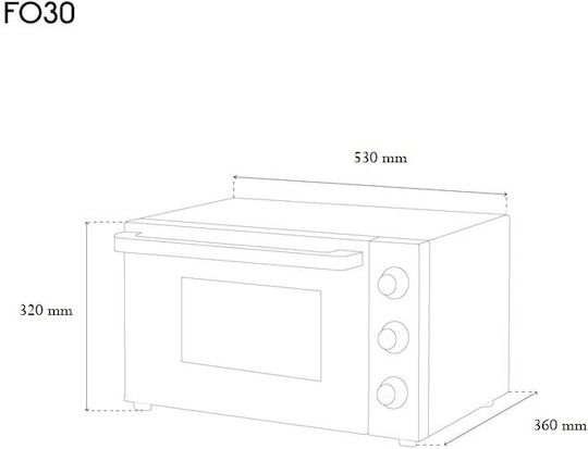 HKoenig Ηλεκτρικό Φουρνάκι 30lt Χωρίς Εστίες Μαύρο