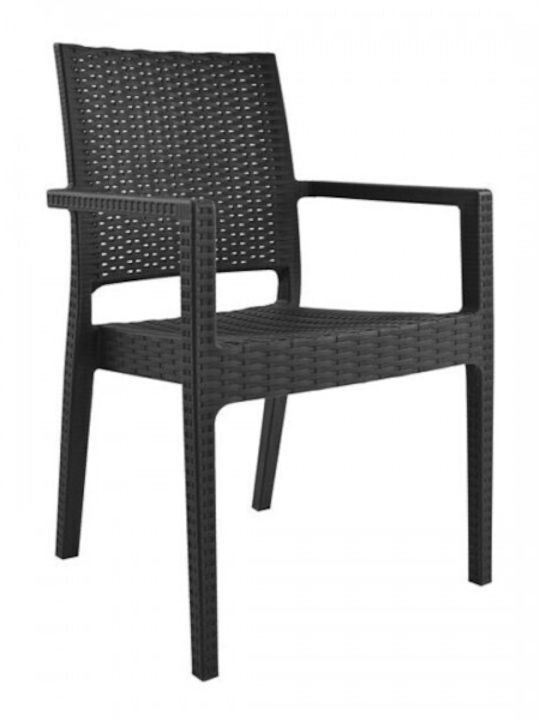 Outdoor Chair Polypropylene Zeus Brown 58x57x89cm