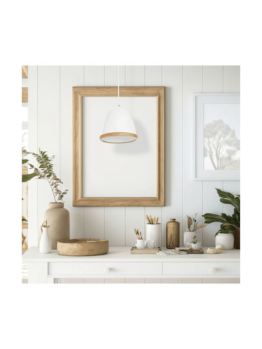 Eko Light Κρεμαστό Φωτιστικό Λευκό 21x21εκ.