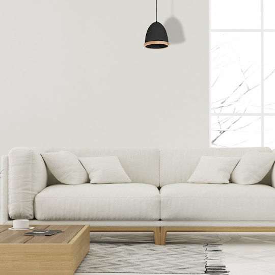Eko Light Κρεμαστό Φωτιστικό Μαύρο με Σχοινί 21x21εκ.