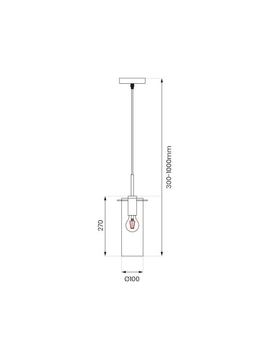 Eko Light Adjustable Pendant Light Black with Socket E27