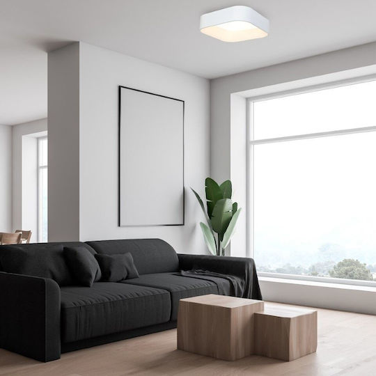 Eko Light Πλαφονιέρα Οροφής 50εκ. Λευκή με Ενσωματωμένο LED