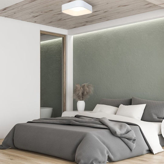Eko Light Πλαφονιέρα Οροφής 50εκ. Λευκή με Ενσωματωμένο LED
