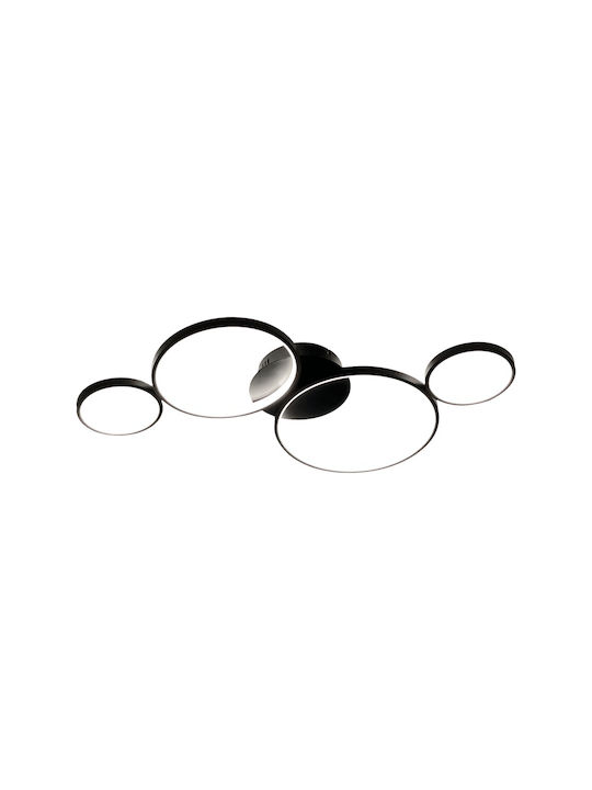 Eko Light Πλαφονιέρα Οροφής Μαύρη με Ενσωματωμένο LED