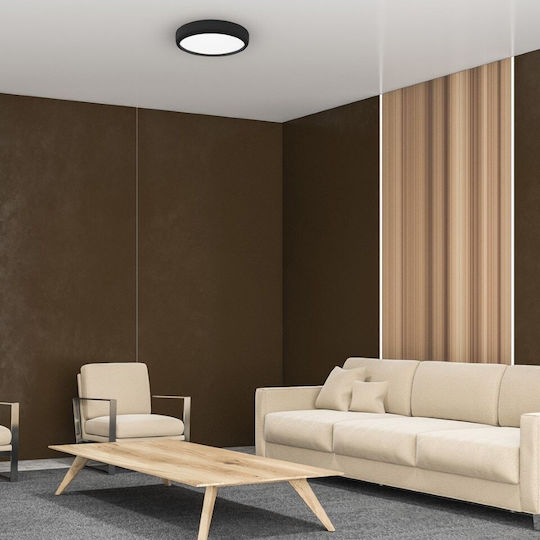 Eko Light Plafonieră de Tavan Neagră cu LED Integrat
