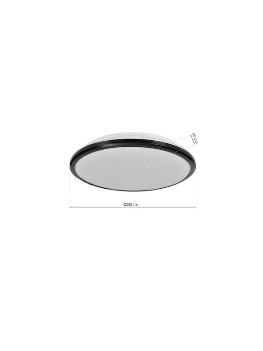 Eko Light Таванно осветление Баня Черен с Вграден LED
