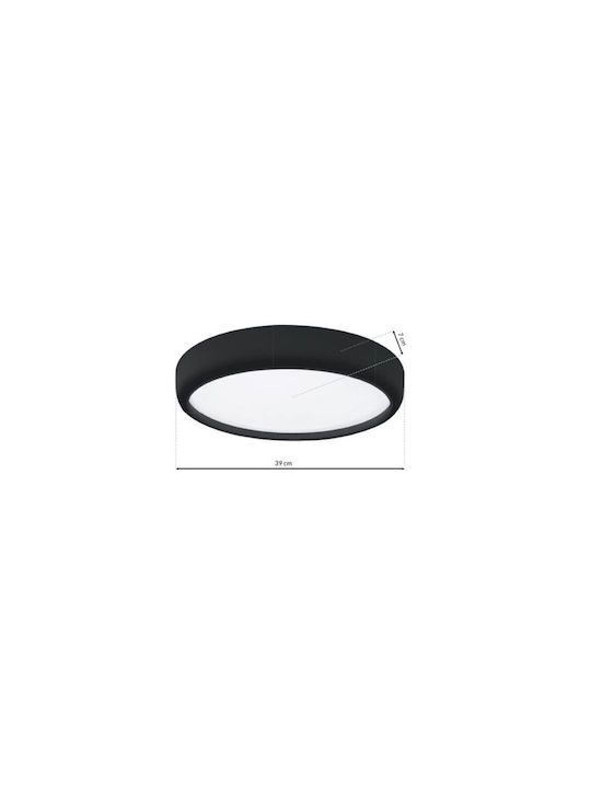 Eko Light Plafonieră de Tavan Neagră cu LED Integrat