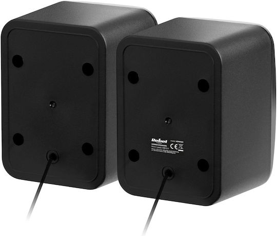 Rebel CS-15 Computerlautsprecher 2.0 mit Leistung 6W in Schwarz Farbe