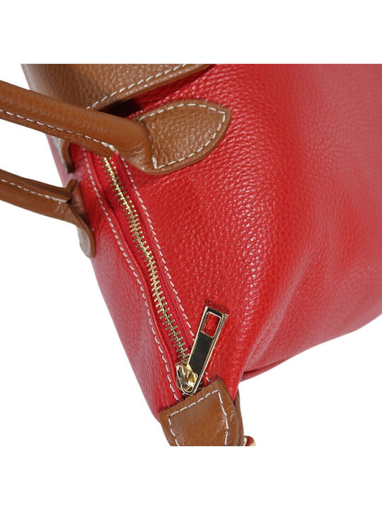 Leder Damentasche Schultertasche Rot