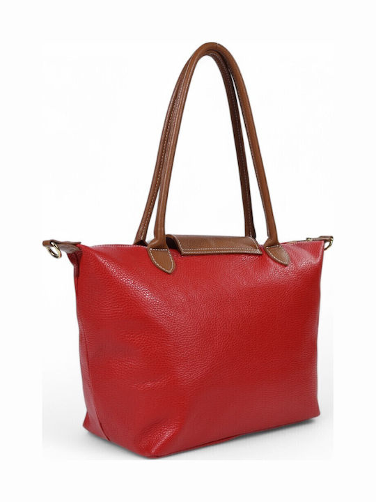 Leder Damentasche Schultertasche Rot