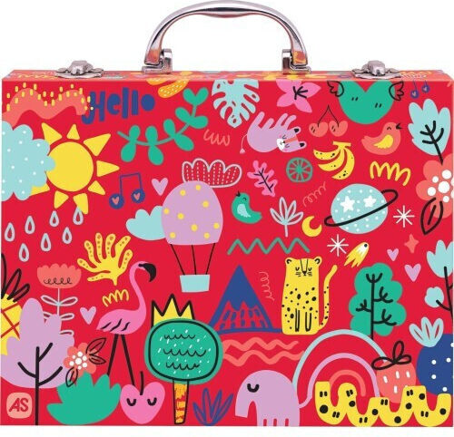 HappiHobbi Deluxe Painting Set in Case Wooden with 100 Accessories 26x20cm