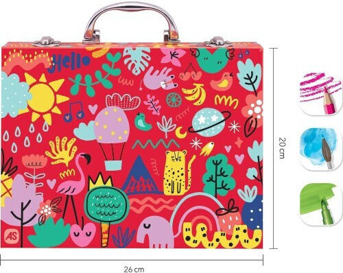 HappiHobbi Deluxe Painting Set in Case Wooden with 100 Accessories 26x20cm