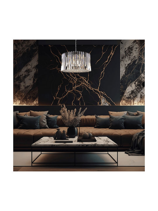 Eko Light Candelabru cu Cristale Argintiu ML0396