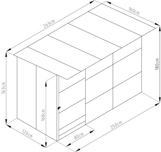 Steelen Kennel A Μεταλλικό Πάρκο Σκύλου 260x160x180εκ. Ασημί