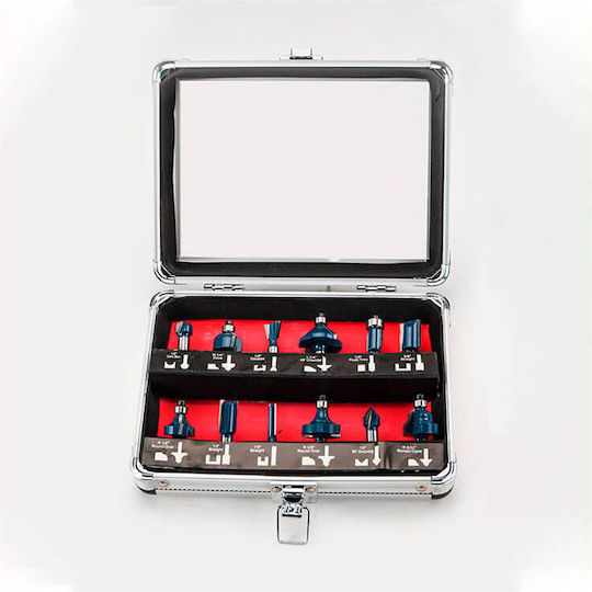 Bormann Pro BHT1620 Set Cutters for Router Cutter Set Carbide 8mm 12pcs