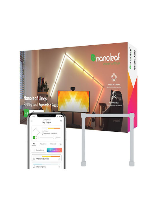 Nanoleaf Smart Διακοσμητικό Φωτιστικό Lines LED RGB Μπάρα 3τμχ 27.85x42x3εκ.