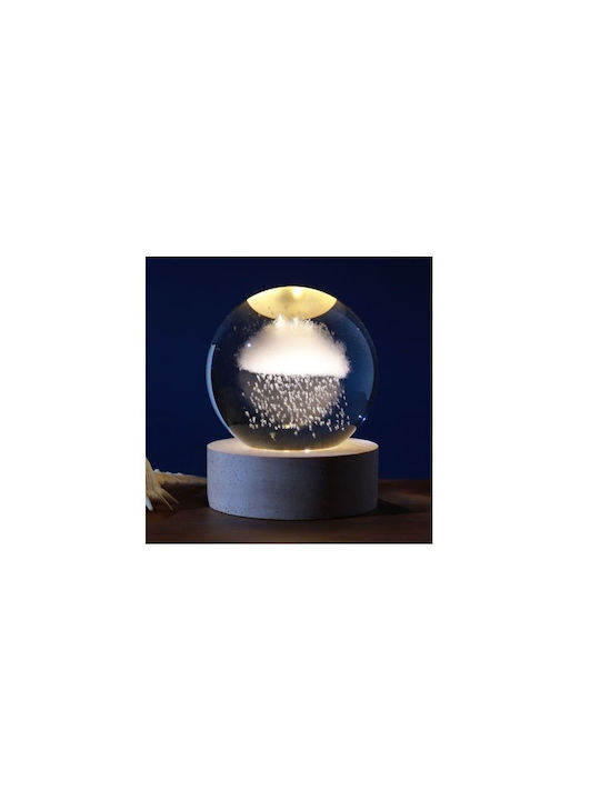Total Gift Διακοσμητικό Φωτιστικό LED Θερμό Λευκό 3000K Crystal Ball 8x8εκ.