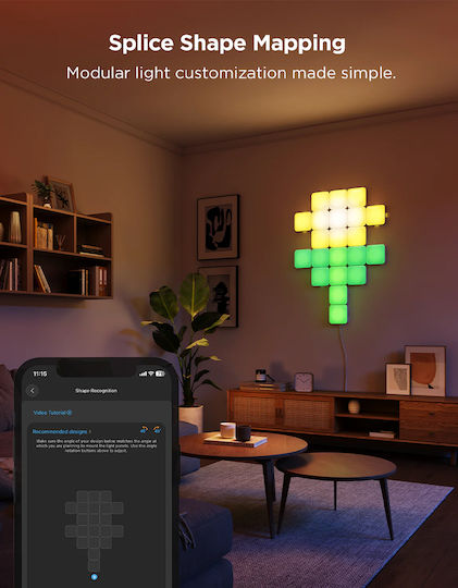 Govee Smart Διακοσμητικό Φωτιστικό Mini Panel LED RGBIC 10τμχ