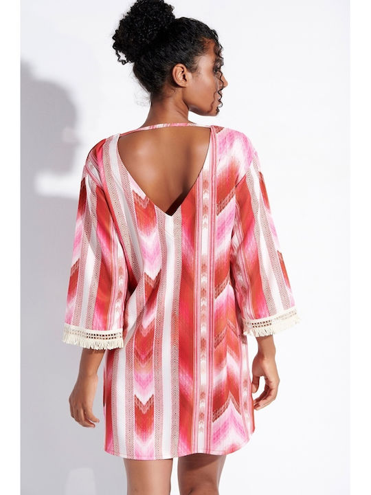 Rochie de plajă pentru femei Jeannette, croială lejeră, 7863fuchsia