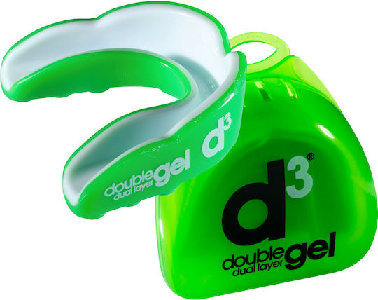 D3 Double Dual Layer Gel Mouthguard Μασελάκι Προστασίας Αθλητών 12+ Years Old Orange White