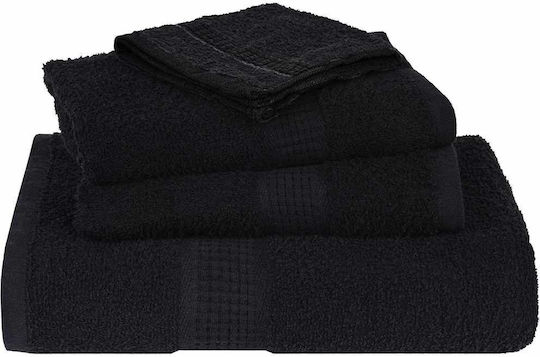 vidaXL Set 10 Hotel Pool and Beach Towels 200x80 cm 360gsm Black