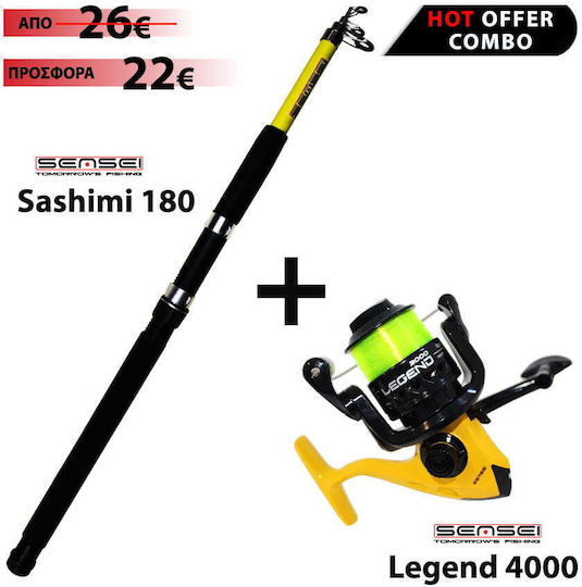 Sensei Sashimi Καλάμι Ψαρέματος για Καθετή 1.80m με Μηχανισμό 70-150gr