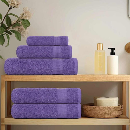 vidaXL Set 4 Hotel Pool and Beach Towels 200x80 cm 360gsm Purple