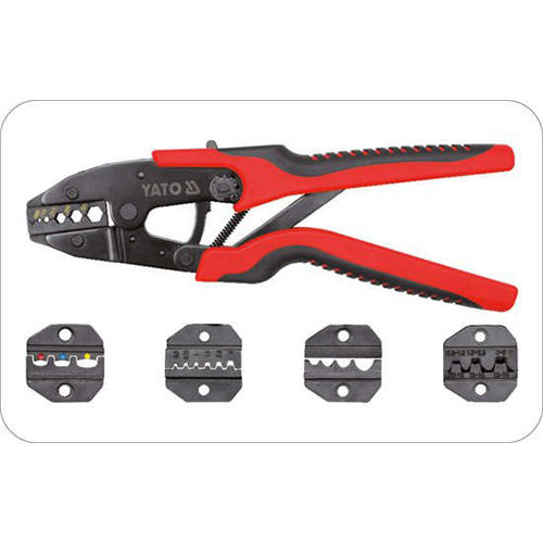 Yato Crimping Pliers Cross-Section 0.5 - 6mm² with Ratchet Mechanism with Castanets & Interchangeable Jaws Length 260mm