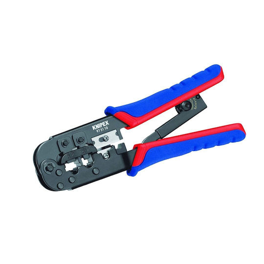 Knipex Ethernet Internet Cable Crimping Plier RJ12, RJ45 with Cable Cutter & Ratchet Mechanism (Length 190mm)