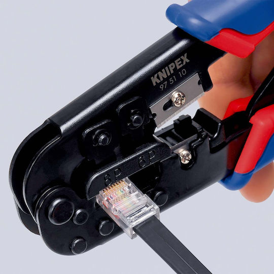 Knipex Ethernet Internet Cable Crimping Plier RJ12, RJ45 with Cable Cutter & Ratchet Mechanism (Length 190mm)