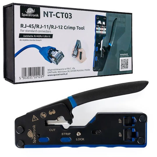 Spacetronik Πρέσα Ακροδεκτών Δικτύου RJ12, RJ11, RJ45