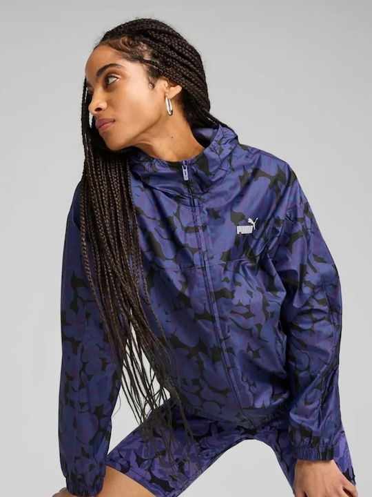 Women's Short Lifestyle Jacket Windproof for Spring or Autumn Purple
