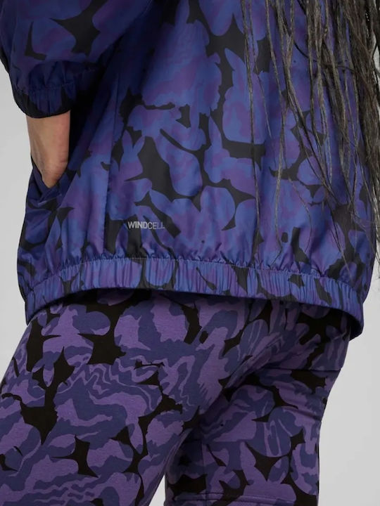 Women's Short Lifestyle Jacket Windproof for Spring or Autumn Purple