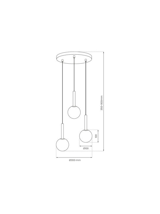 Eko Light Lustră Negru cu Dulie G9 35x35cm.