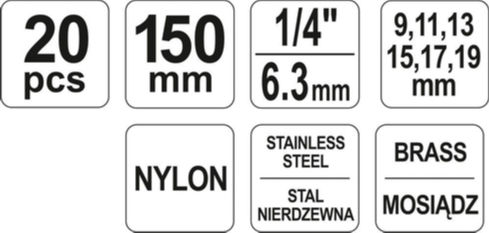 Yato Set Bürstchen YT-08195 YT-08195 Handwerkzeug-Set 20Stück