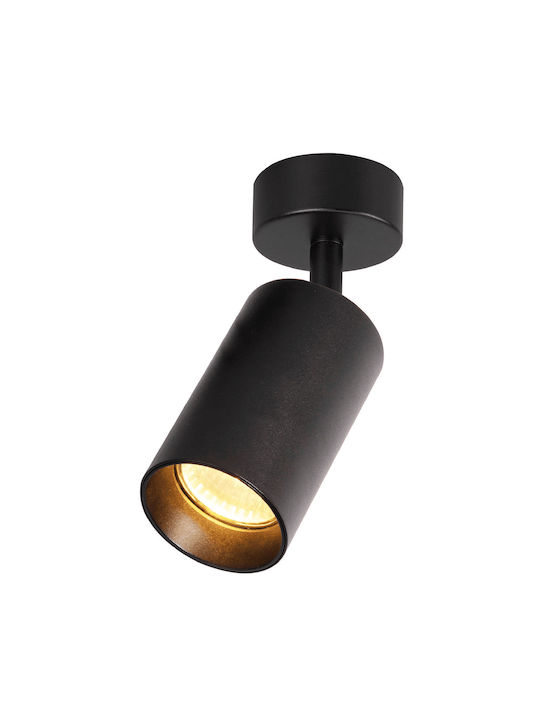 Eko Light Einzel Spot mit Fassung GU10 in Schwarz Farbe