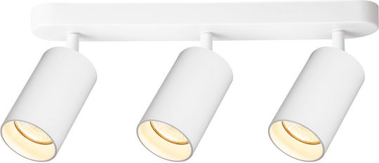 Eko Light Τριπλό Σποτ με Ντουί GU10 σε Λευκό Χρώμα