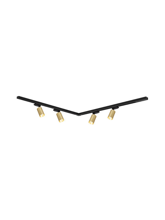 Eko Light Spot with 4 Lights and with Socket GU10 in Gold Color