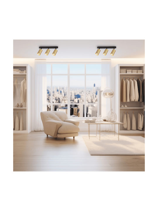 Eko Light Τριπλό Σποτ με Ντουί GU10 σε Χρυσό Χρώμα