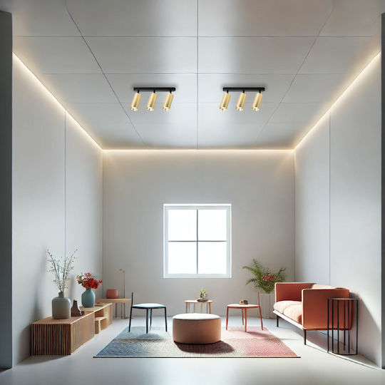 Eko Light Τριπλό Σποτ με Ντουί GU10 σε Χρυσό Χρώμα