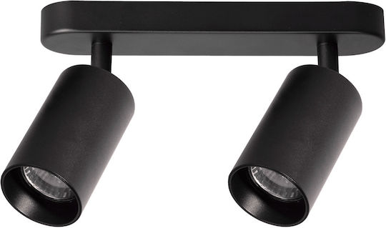 Eko Light Double Spot with Socket GU10 in Black Color