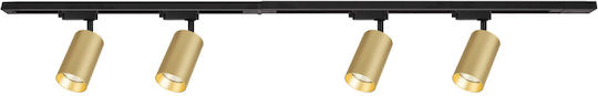 Eko Light Spot mit 4 Lichtern und mit Fassung GU10 in Gold Farbe
