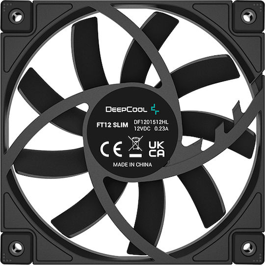 Deepcool FT12 Slim Case Fans 120mm Max Fan Speed 1850rpm Max Air Flow 58.9cfm Without LEDs Connection 4-Pin PWM Transparent