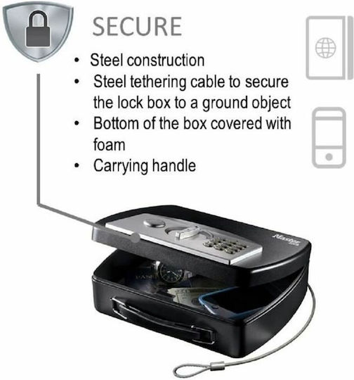 Master Lock Cash Box with Combination Black P008EML