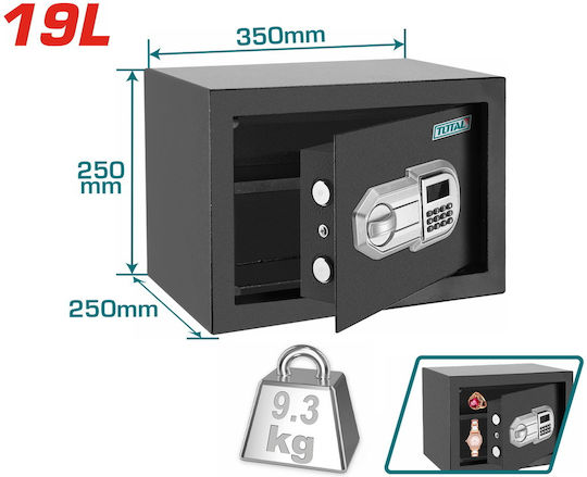 Total Safe with Digital Lock L25xW35xH25cm TESF2501