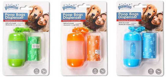 Pawise Dog Waste Bag Holder 2 Rolls of 20pcs