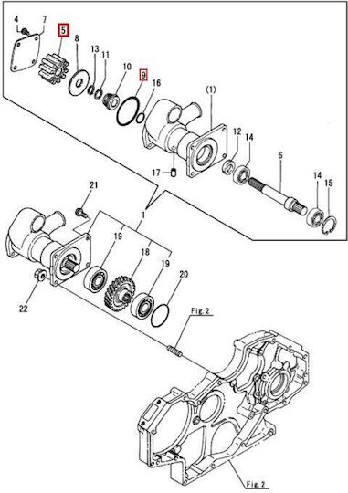 Комплект импелер Recmar Yanmar 6ly 119593-42201 47-809866t