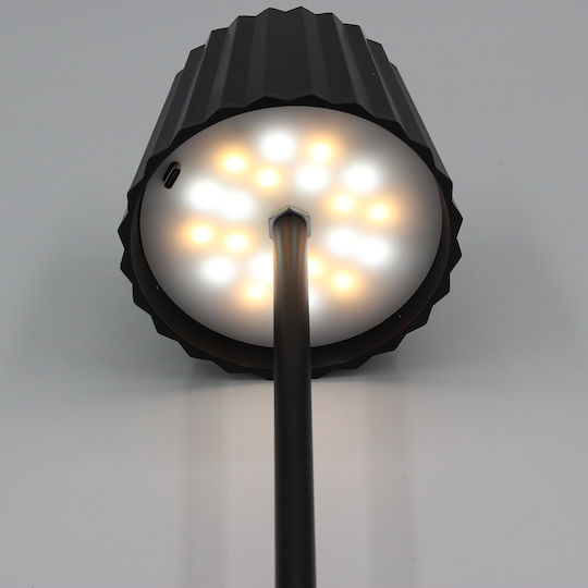 Keskor Metal Table Lamp LED with Black Shade and Base