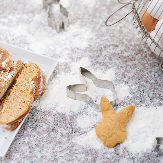 Biscuit Κουπάτ Σχήμα Κεφαλιού Κούνελου Ασήμι Ανοξείδωτος Χάλυβας Πλάτος 8 Cm X Βάθος 5.2 Cm X Ύψος 2.5 Cm